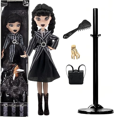 Miniatura 9 de Rugwun Muñecas Addams de 11.5 pulgadas con vestidos negros y puntos de manga larga, hechas para mover muñecas Adams, regalos ideales de cumpleaños