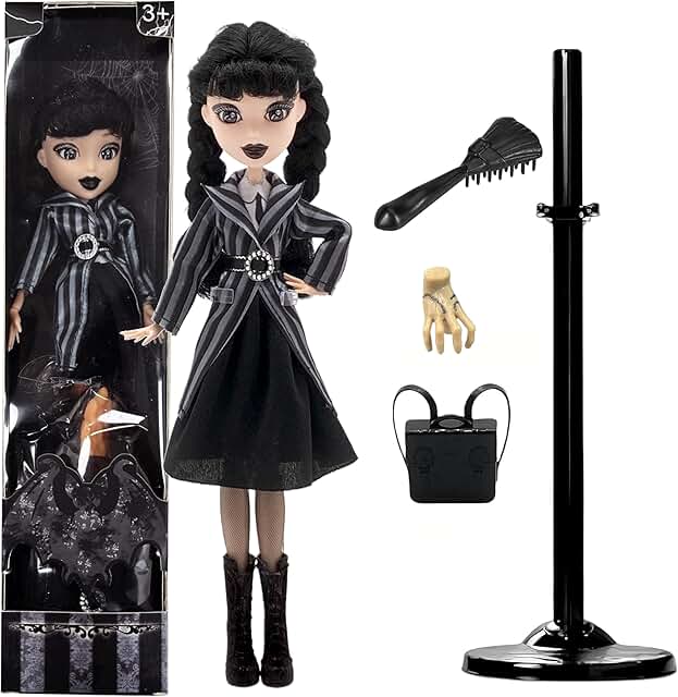 9''Addams Doll,Black Dress Christmas Dolls, Black High Heels, and Black ...