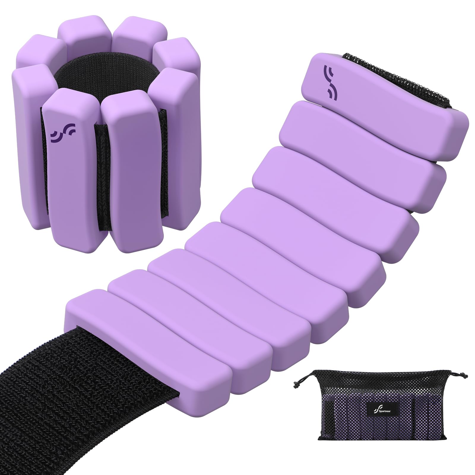 Sportneer tragbare Gewichtsmanschetten – 2er-Set (Jeweils 1 kg) für Damen und Herren, modisches knöchelgewichte-Set für Tanz, Aerobic, Laufen, Gehen