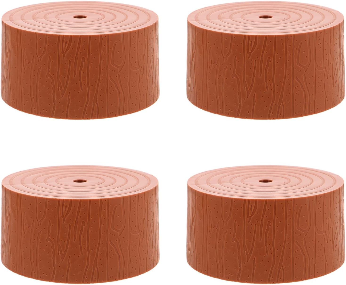 Ciieeo 4pcs Small Plastic Tree Stump Holder Stand Replacement Base for Miniature Artificial Christmas Trees Simulation Stump Ornament for Parties and Holiday Decorations