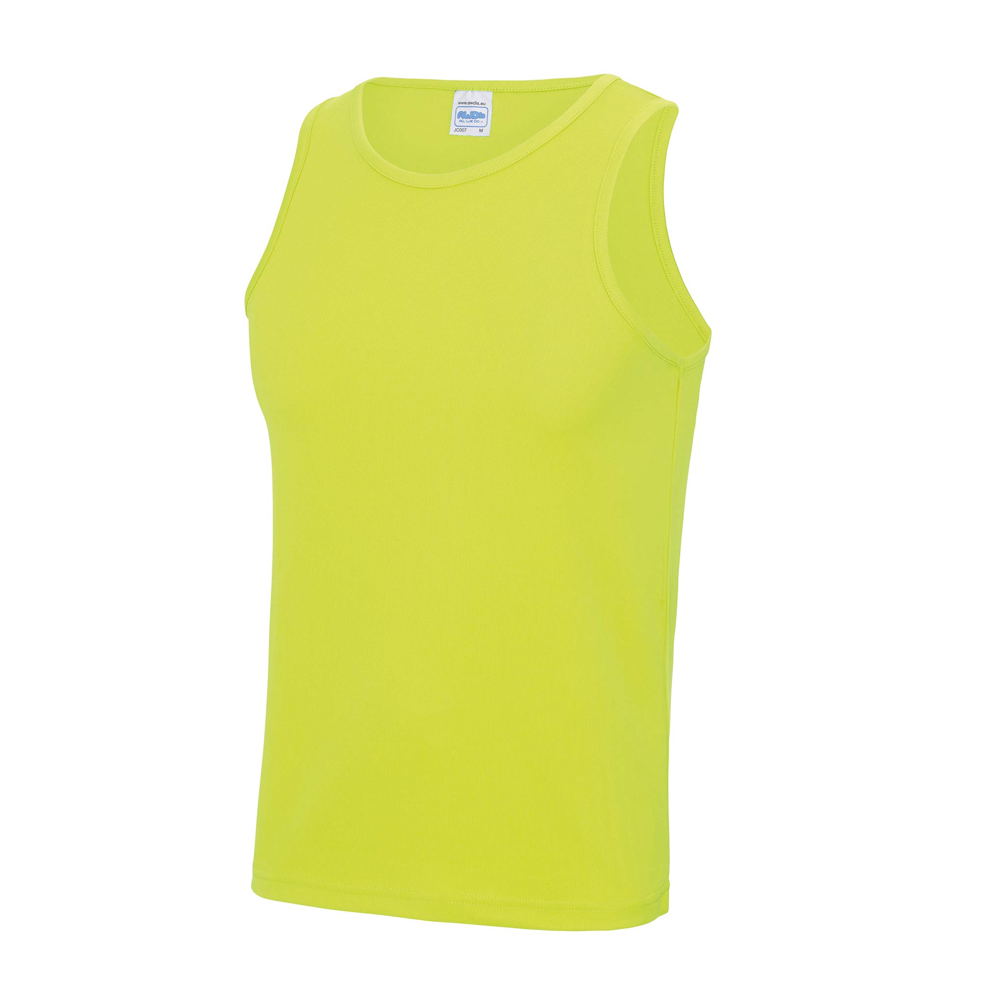Just Cool Mens Sports Gym Plain Tank / Vest Top (L) (Electric Yellow)