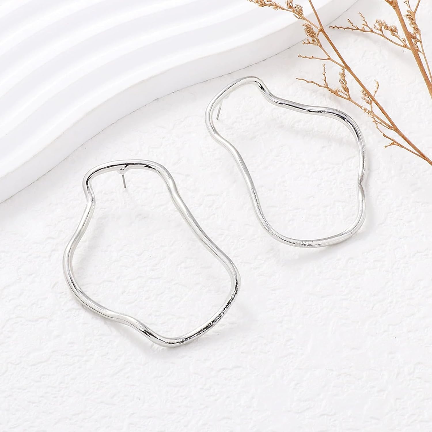 Chunky Gold Earrings for Women Statement Dangle Earrings Large Hoop Asymmetrical Earrings Fashion Earrings for Women 2025 - Image 7