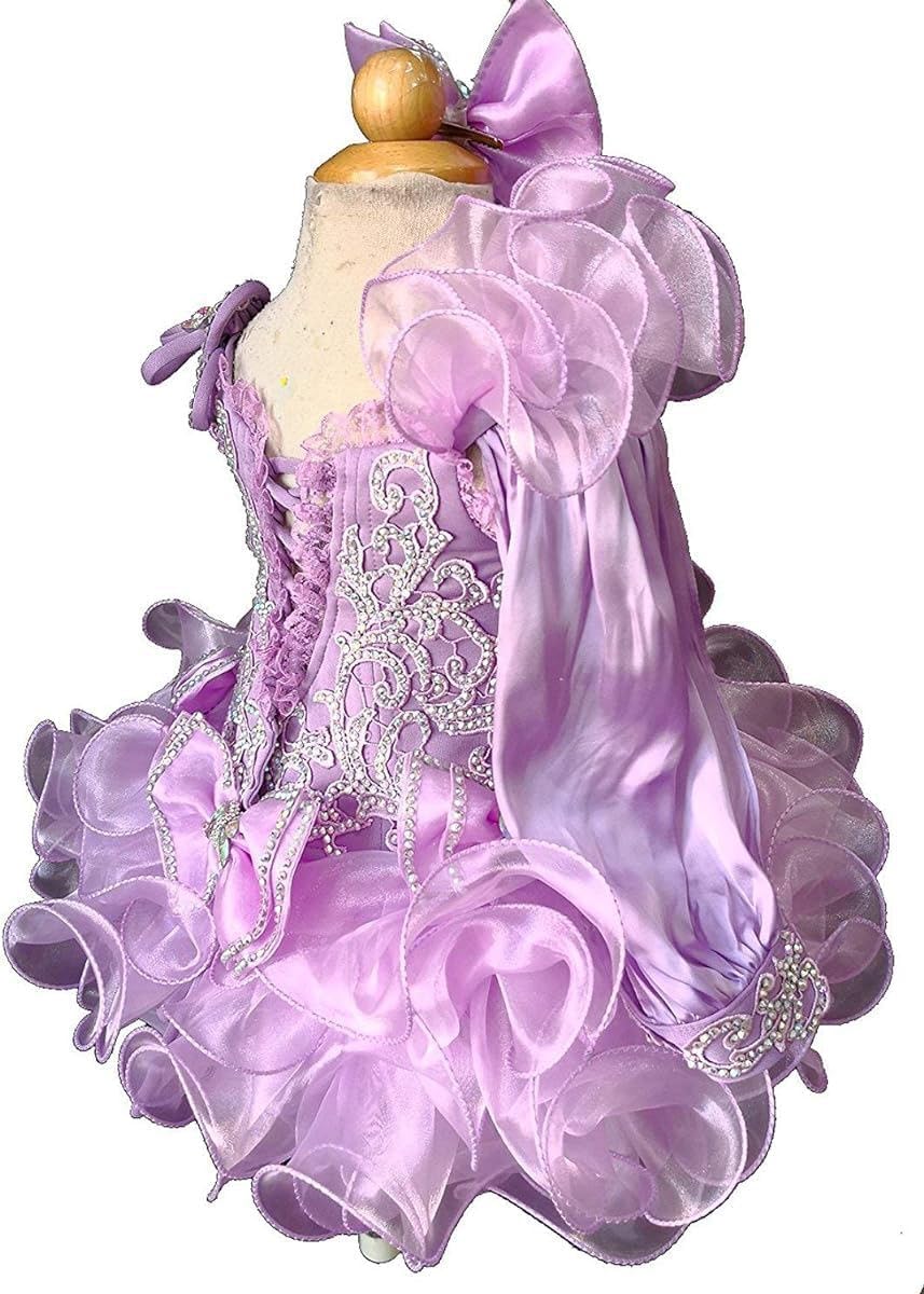 Toddler Girls Cupcake Pageant Dress Infant Girls Birthday Party Ball Gown