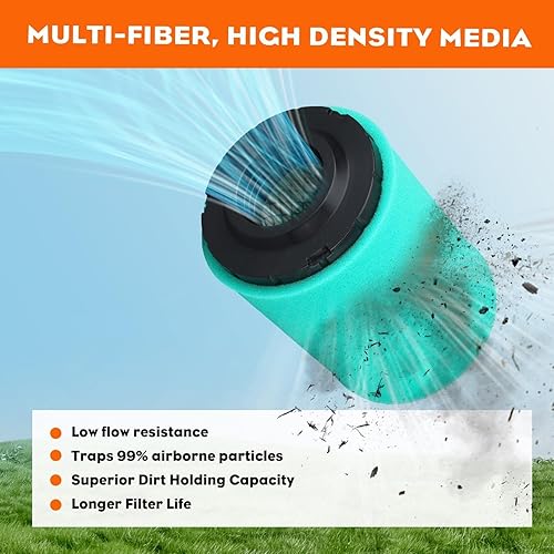 Miniatura 5 de Hipa Paquete de 2 filtros de aire 32 083 13-S para Kohler serie 7000 KT735 KT740 KT745 KT725 KT730 22HP-26HP cortacésped motor aire y prefiltro