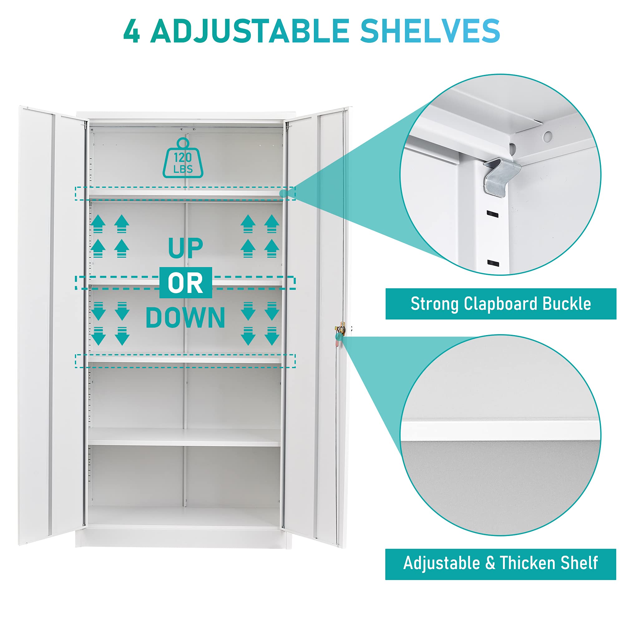 Buy Metal Storage with Locking Doors, 72'' Tall Steel