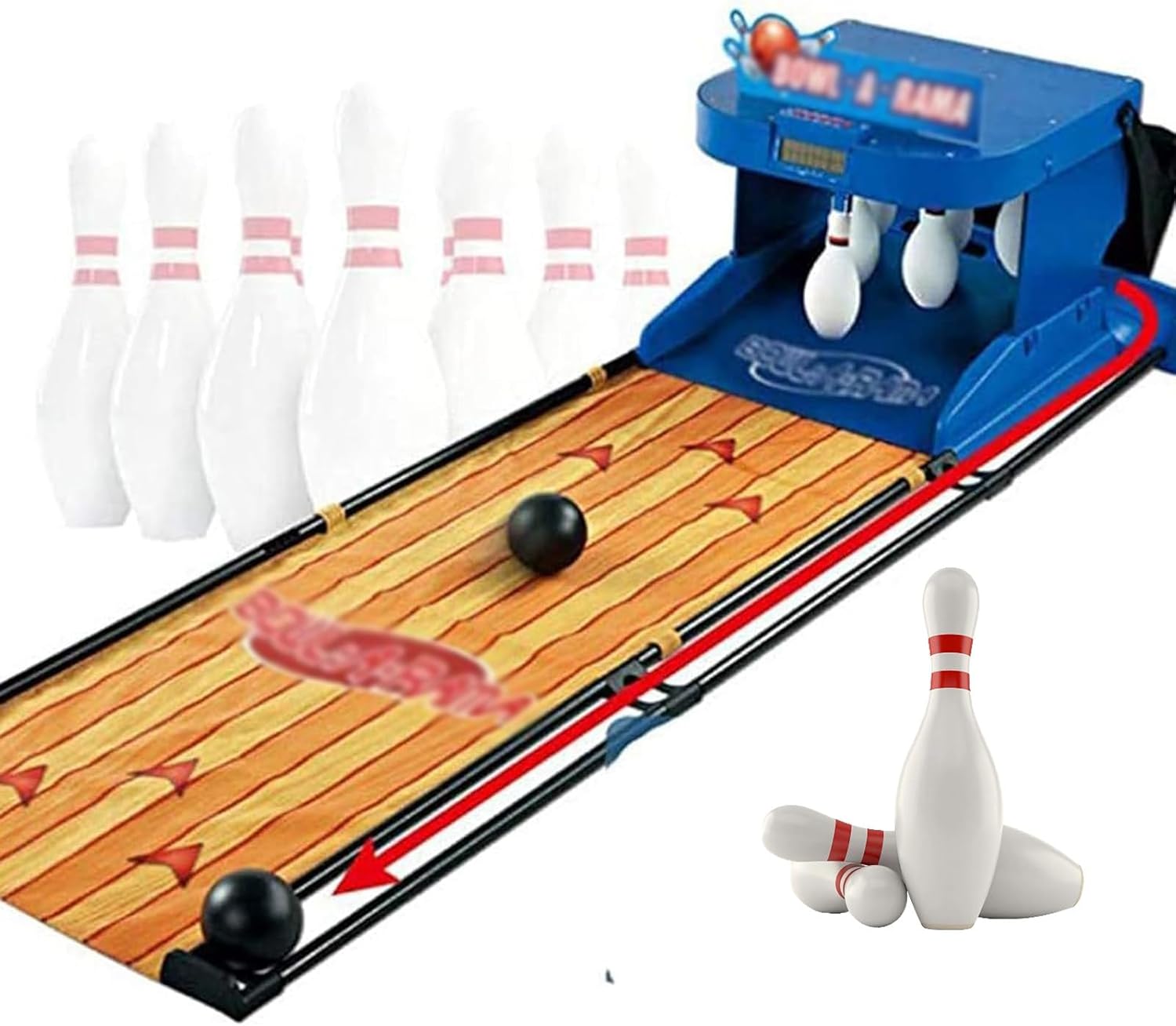 Indoor Bowling Ball Sports Game Console with LED Scoreboard, Electronic Bowling Alley Game, Bowling Game Set, for Children and Adults Interactive Game 3.5m