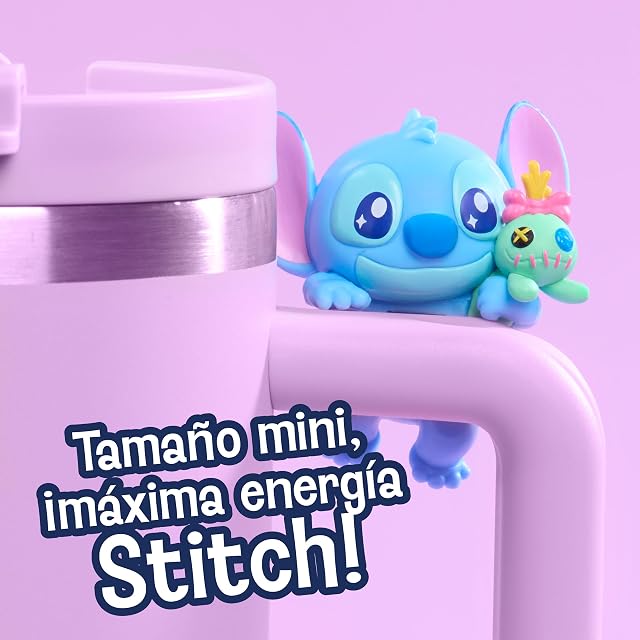 Foto 4 de 8 de Disney Figuras Stitch Attachmeez Coleccionable de 5 cm, Caja Sorpresa, se Sujeta a Tazas, Libros