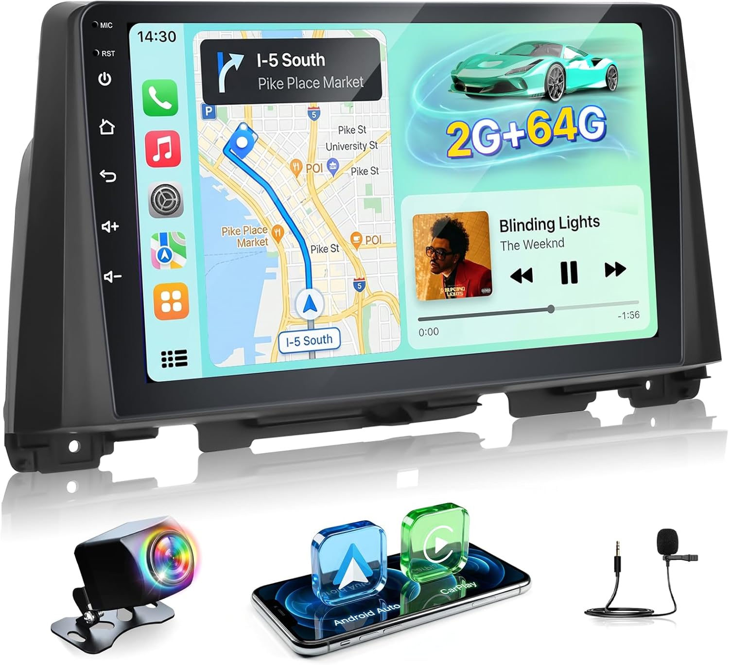 NHOPEEW for Kia Optima K5 2016-2020 Android Radio with Wireless Carplay & Android Auto - [2+64G] 10.1 Inch Touch Screen Kia Stereo - DSP, Mirror Link, WiFi, GPS, FM/RDS Radio, SWC + AHD Backup Camera