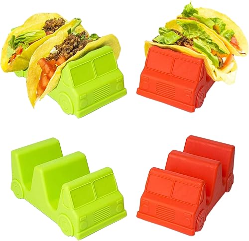 Soporte para tacos para camiones (paquete de 4) Divertida fiesta de martes de tacos para niños y adultos Regalo perfecto de cumpleaños, Navidad y