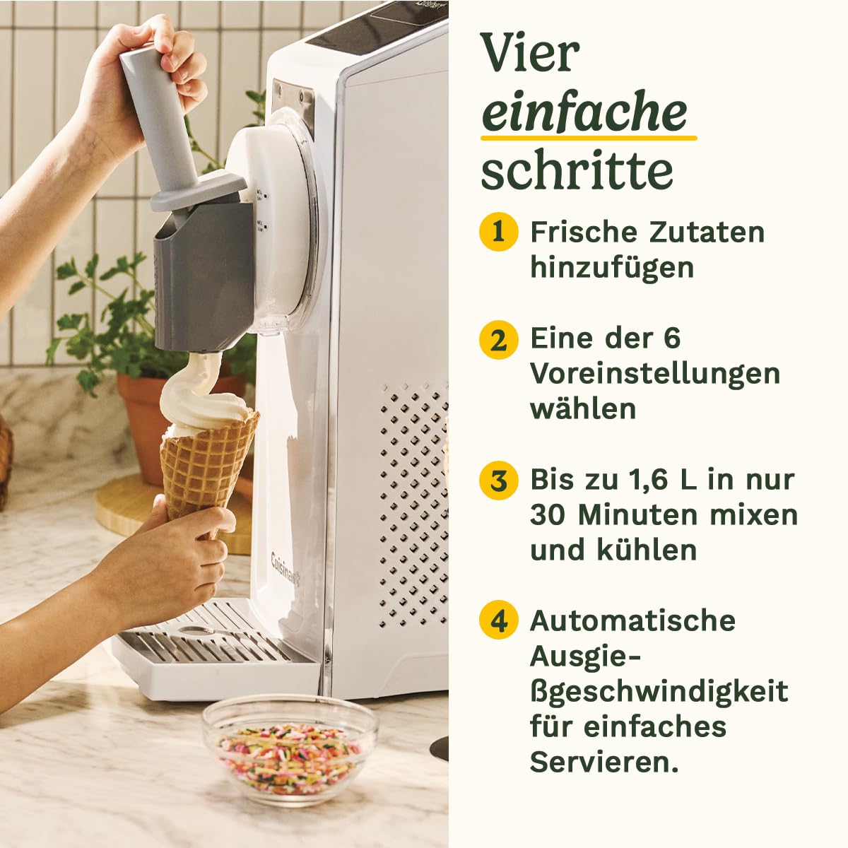 Cuisinart Frost Fusion – Gefrorene Getränke und Softeis in einem Gerät | 6 Voreinstellungen | Slushies, Frozen Cocktails, Frappés, Gefrorener Wein, Sorbet und Softeis | Fertig in 30 Minuten