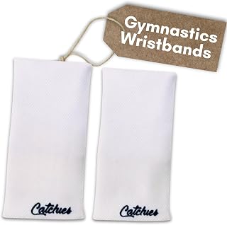 Catchies Gymnastics Wristbands for Grips - 5.25" Sweatbands for Gymnastics Grips for Female Athletes - Cotton Blend Wrist Protection for Uneven Bars Training - Stylish Colors