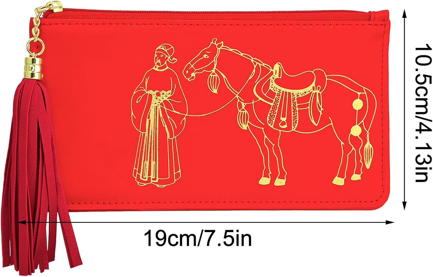 2026 Feng Shui Tribute Horse Wealth Wallet (Red) Symbols of Wealth and Luck w5736-red