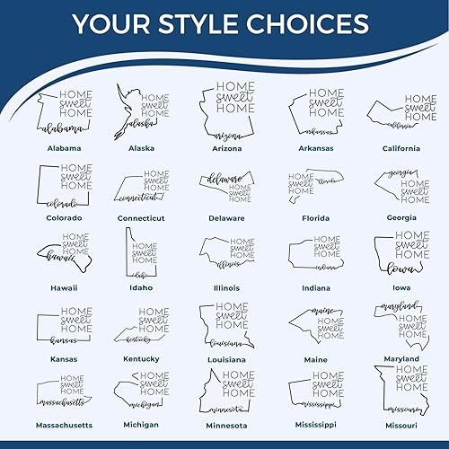 Miniatura 6 de Massachusetts Home Sweet Home - Sello de dirección personalizado, autoentintado, fácil de presionar e imprimir, disponible en 11 colores de tinta,