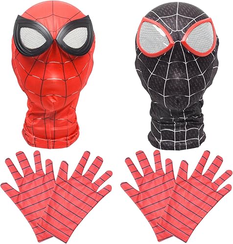 Máscara de superhéroe para disfraz, máscara de araña, máscara de fiesta de héroe, guantes de lanzador de dibujos animados, máscaras para niños,
