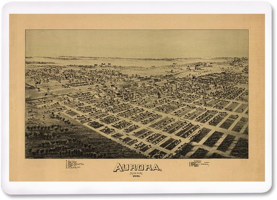 Lantern Press Aurora, Missouri, Panoramic Map, 52 Playing Cards for Adults, Poker Size Card Deck