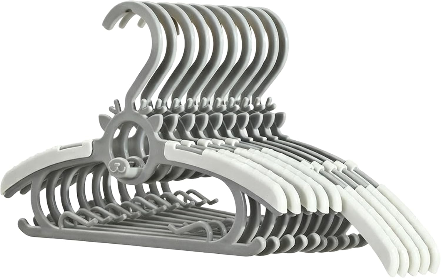 Baby Kids Clothes Hangers, 10 Pack Toddler Infant Nursery Childrens Hanger for Closet, Plastic Adjustable Stackable Hangers for Baby Clothes