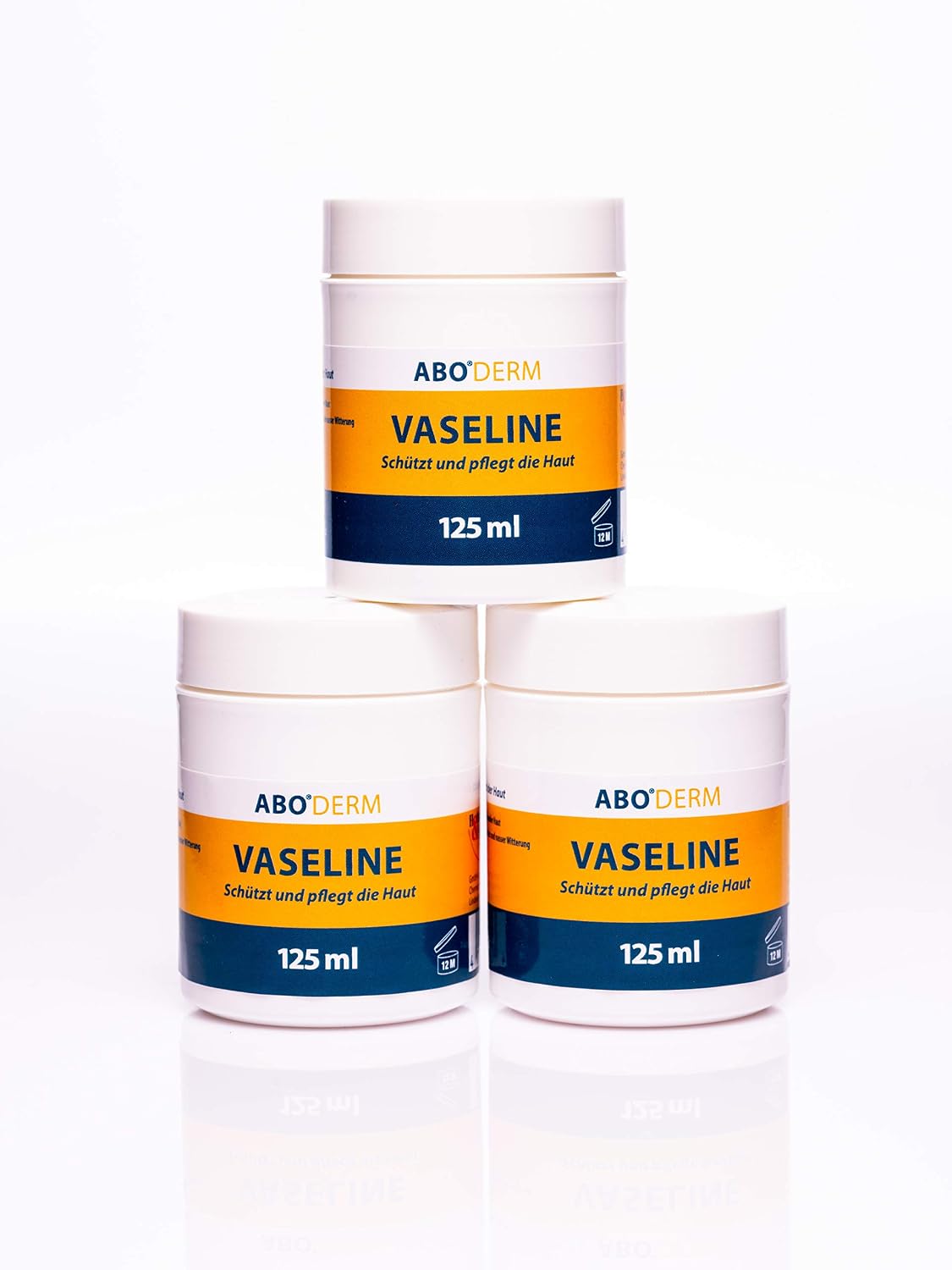ABODERM Vaseline 375 ml 3 x 125 ml Pharmacopoeia Quality Cosmetics for Protection and Care of the Skin