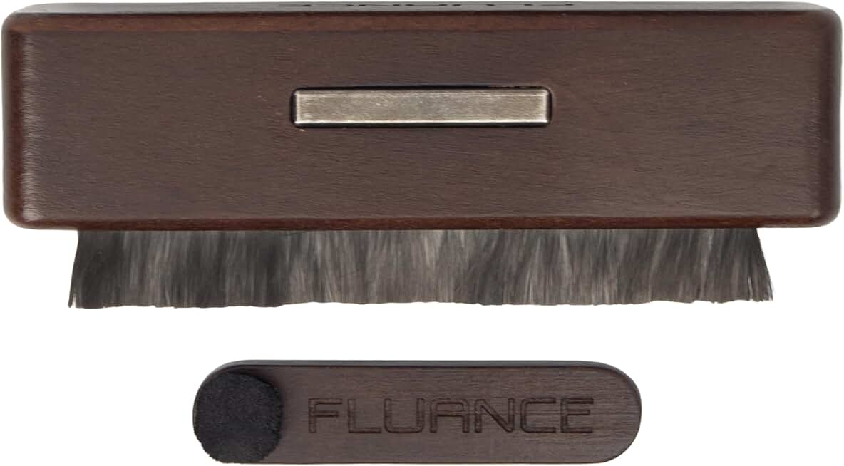 Fluance 2-in-1 Vinyl Record & Stylus Cleaning Kit with Anti-Static Carbon Fiber Brush and Turntable Stylus Brush with Soft Bristle