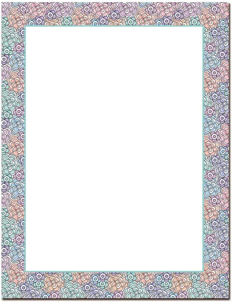 Spring Cherry Blossoms Letterhead, 100 Pack - 8.5 x 11 inches, DIY Printing, Laser & Inkjet Printer/Copier Compatible