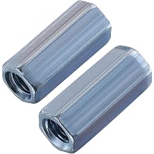 Wensilon20 pcs 1/2"-13 Coupling Nuts zinc, Extended Hexagon Plated Steel Rod Coupling Nuts