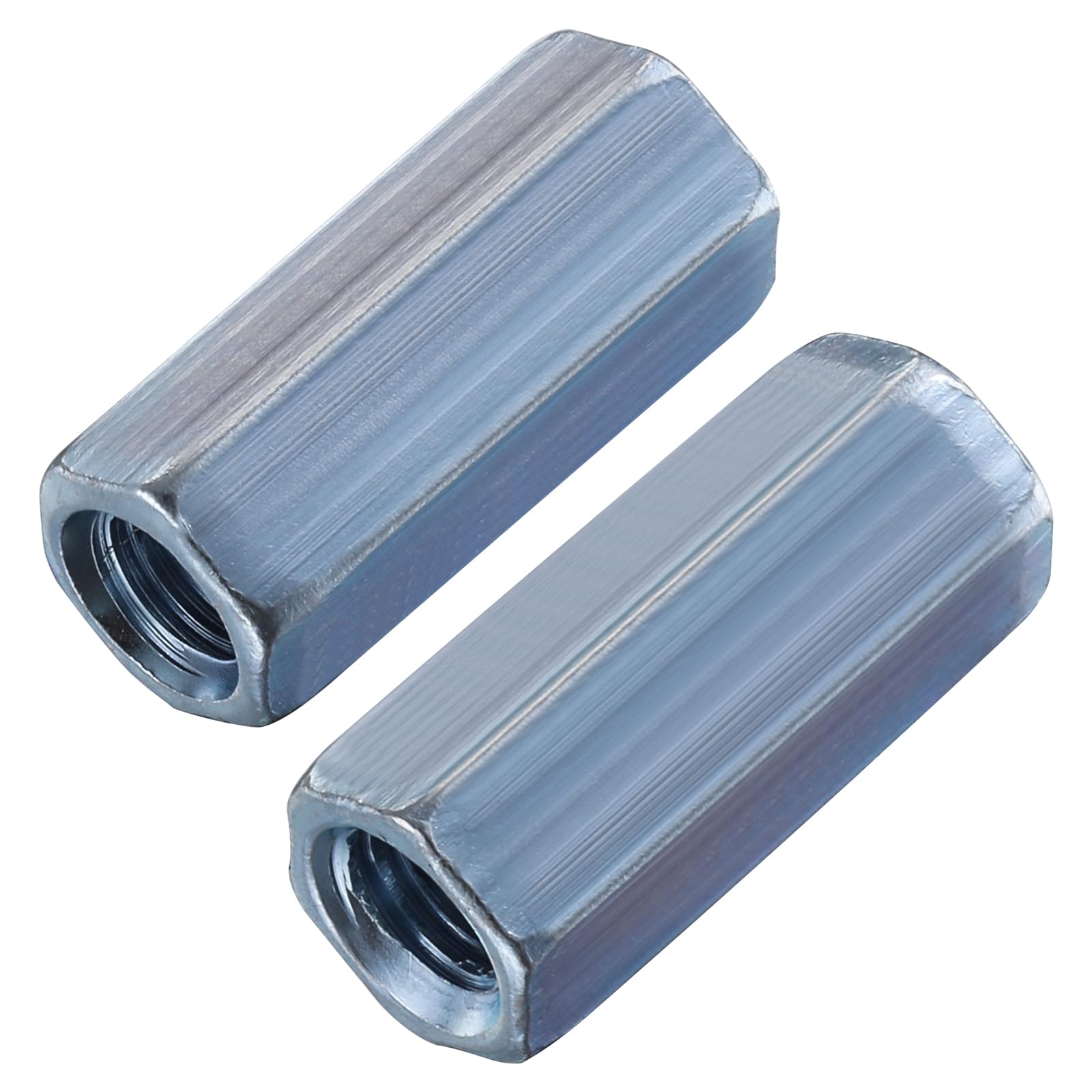 Wensilon(20 pcs) 1/2"-13 Coupling Nuts zinc, Extended Hexagon Plated Steel Rod Coupling Nuts