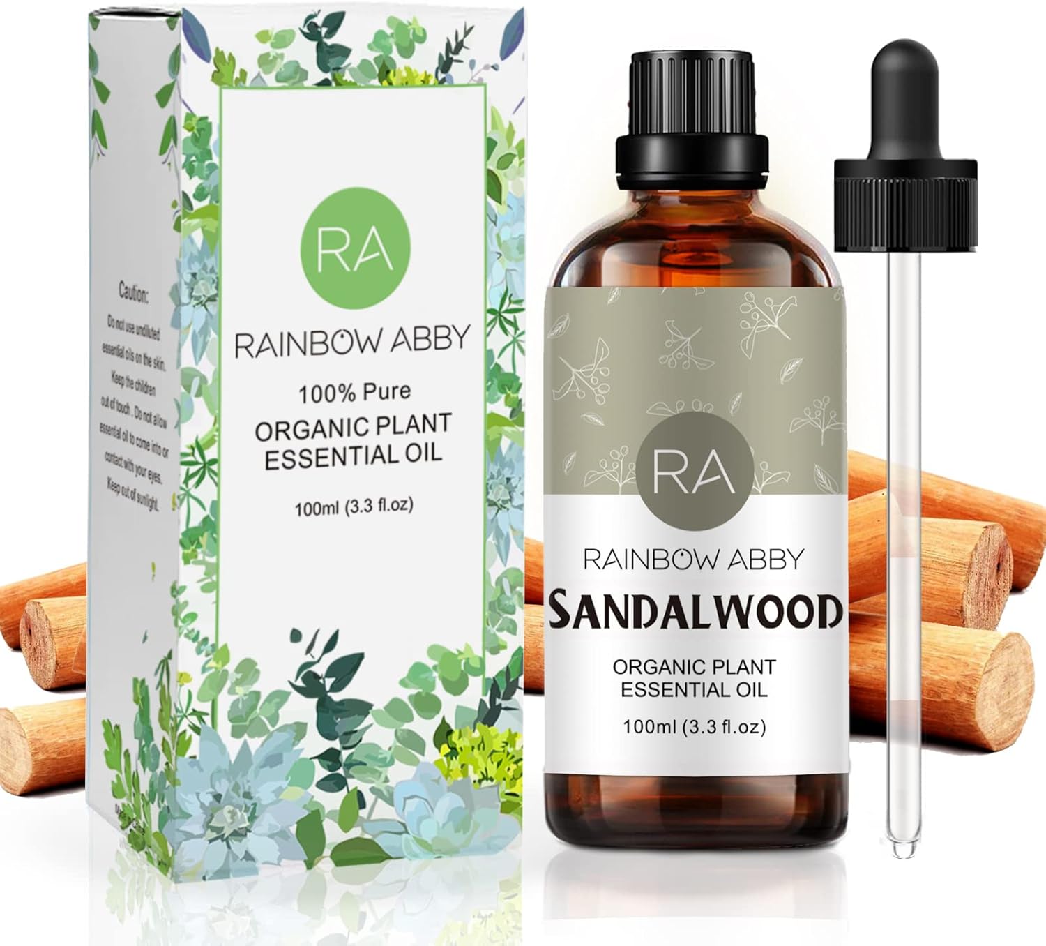 Sandalwood Essential Oil (100ML), 100% Pure Aroma Sandalwood Oil for Diffuser, Massage, Skin Care, Yoga