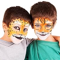 Vista 8 de MEICOLY Barra de Pintura Facial y Corporal Naranja (29.99 g), Crema para Cara de Halloween, Efectos Especiales SFX de Calabaza y Tigre, Negro