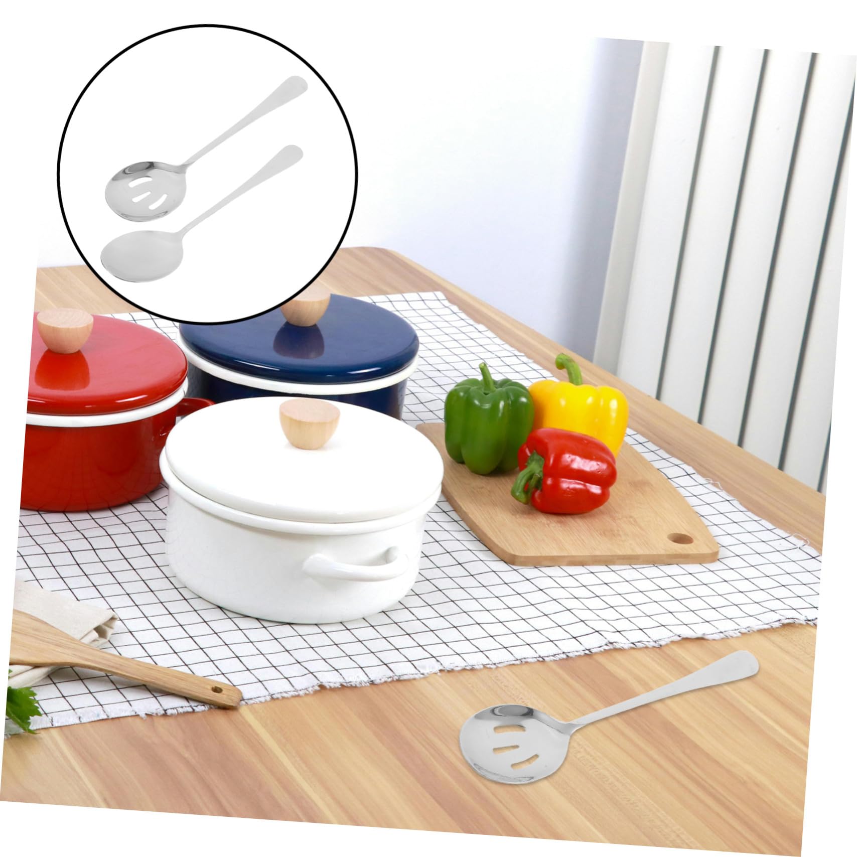 PRETYZOOM 3 Juegos Cucharas de Acero Inoxidable Grueso para Servir Cucharas Ranuradas para Buffet Utensilios Resistentes para Catering Cocinas y Uso Doméstico para Sopas y Guisos