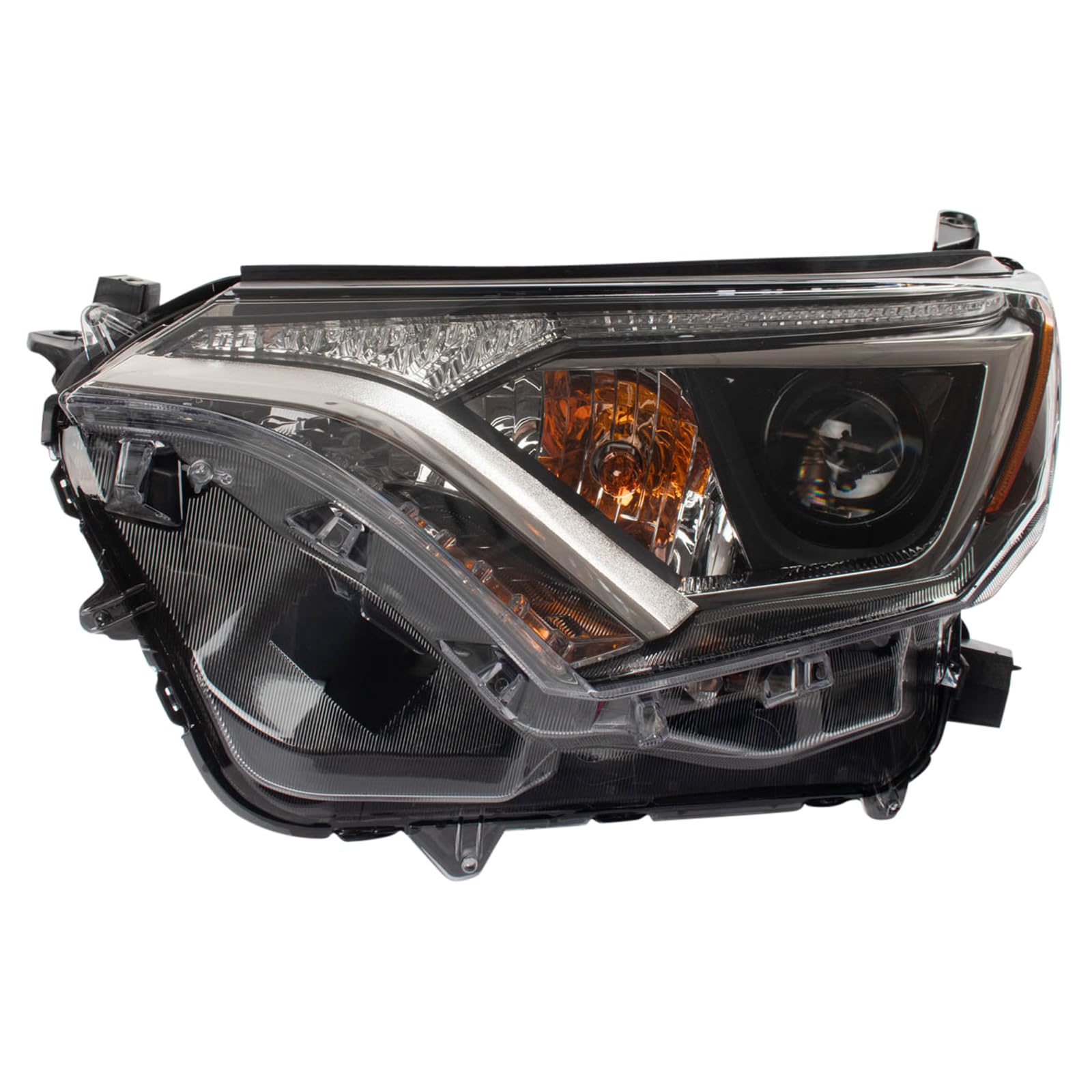 TRQ Driver Side Headlight Assembly Halogen Compatible with 2016-2018 Toyota RAV4 North American Built TO2502247
