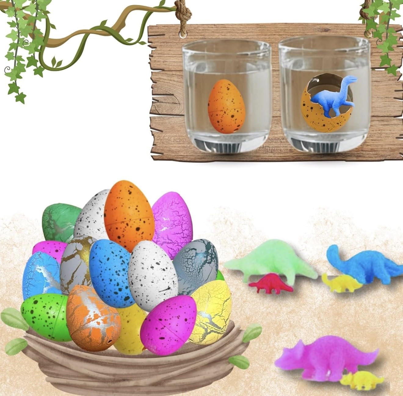 Dinosaur Hatching Eggs Growing Toy Set | 10 Pcs Colorful Water Hatch Dino Eggs for Kids | Fun Toy for Boys & Girls | Dinosaur Egg Toy Gift Set Gifts-image-41