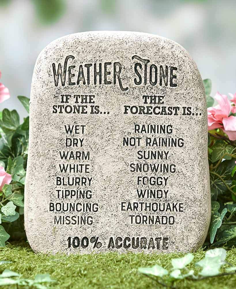 Giftcraft Ltd. Weather Stone Forecast Sign Weather Rock Funny Outdoor Garden Décor Amazon