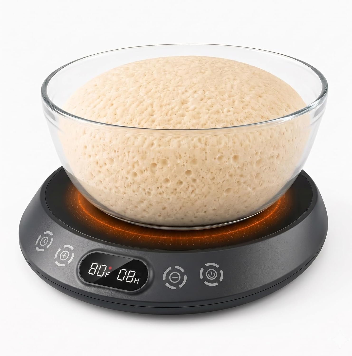 Sourdough Starter Warmer，Oversized Heating Plate, Bread Maker Machine Helper, 1°F Control (65–110°F), 24H Timer, Sourdough Tools，Perfect for Home Baking (Black, Extra Large)