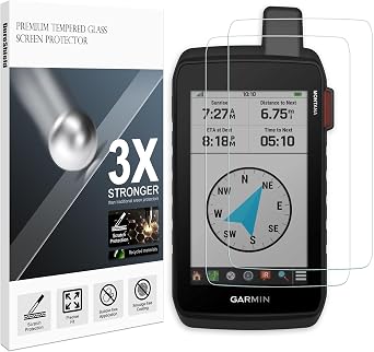 Tempered Glass Screen Protector for Garmin Montana 710 710i 760i 700 700i 750i Handheld GPS Navigator 5-Inch Display with Aluminum Reinforcement [2 Pack] Clear