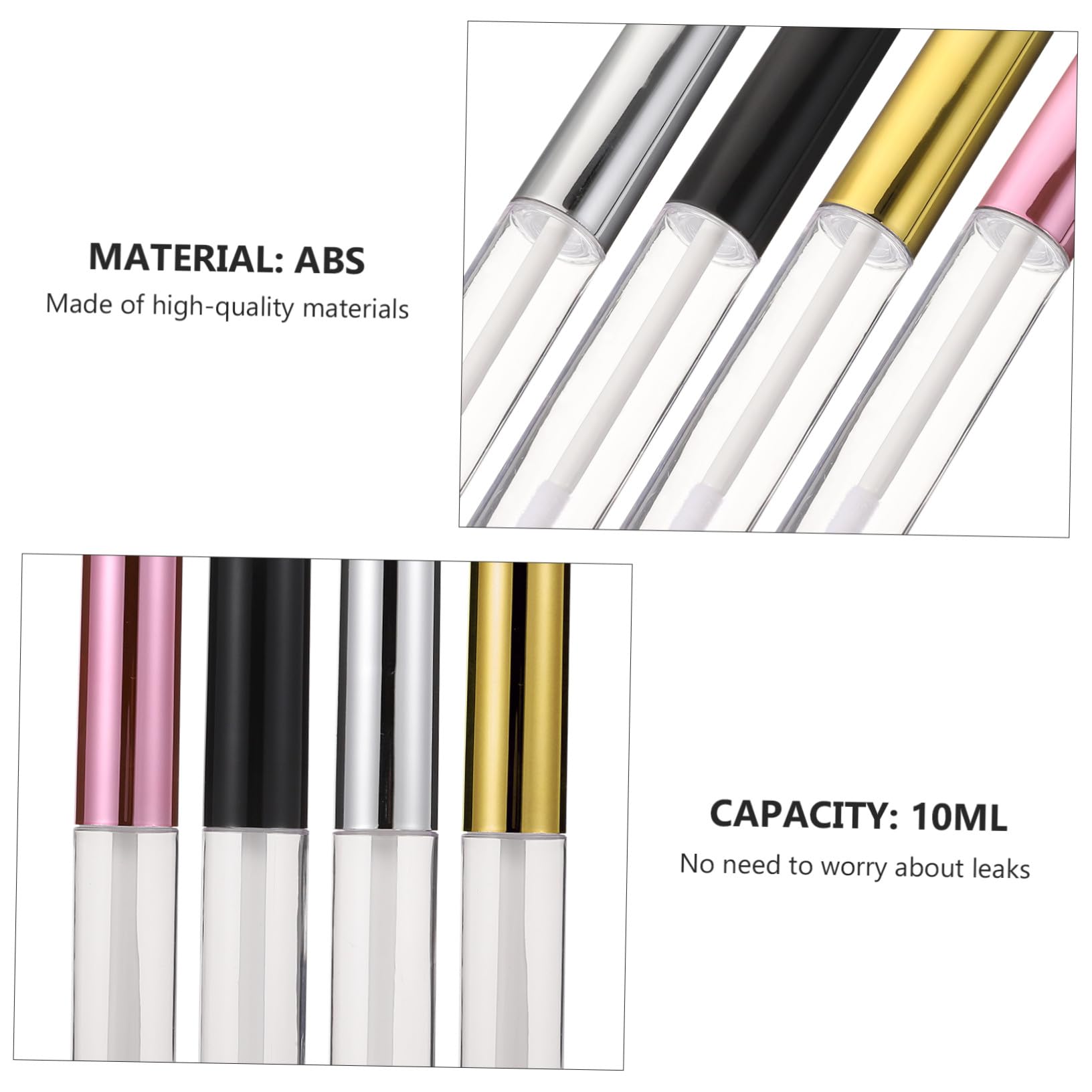GANAZONO 40 Stück 10ml Wiederverwendbare Lipgloss Tuben aus Abs mit Pinselkopf Einzigartiges Design zum Selbermachen von Kosmetik für Reisegebrauch