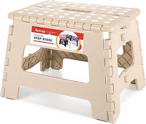 Miniatura 41 de ACSTEP Taburete Plegable - Taburete Ligero de Plástico, Taburetes Plegables de 9 Pulgadas, Taburetes Plegables Antideslizantes para Cocina, Baño,