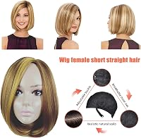 TWSOUL Szőke Bob Paróka Női Rövid Haj Lace Front Sötét Gyökerrel 2