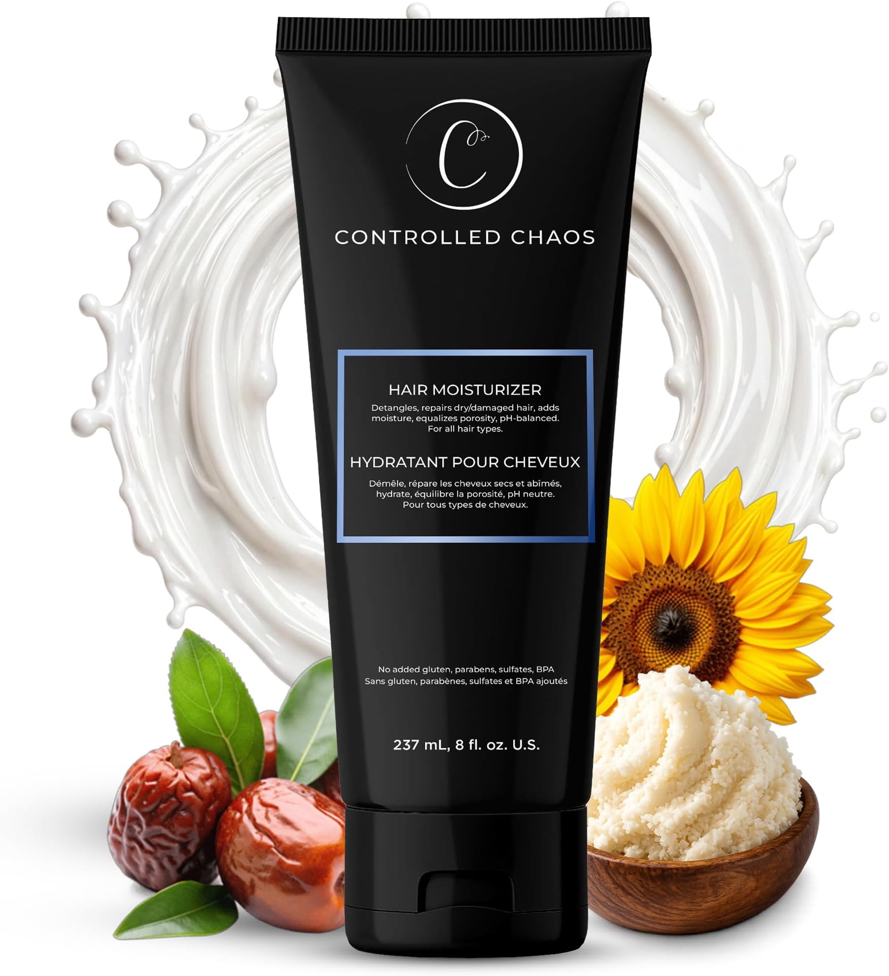 Controlled Chaos Super Moisturizing Hair Treatment - Ultra Stimulating Leave In Conditioner For Curly and Coarse Hair - Insane Moisture for Extra Dry Hair | 8oz - As Seen on Shark Tank