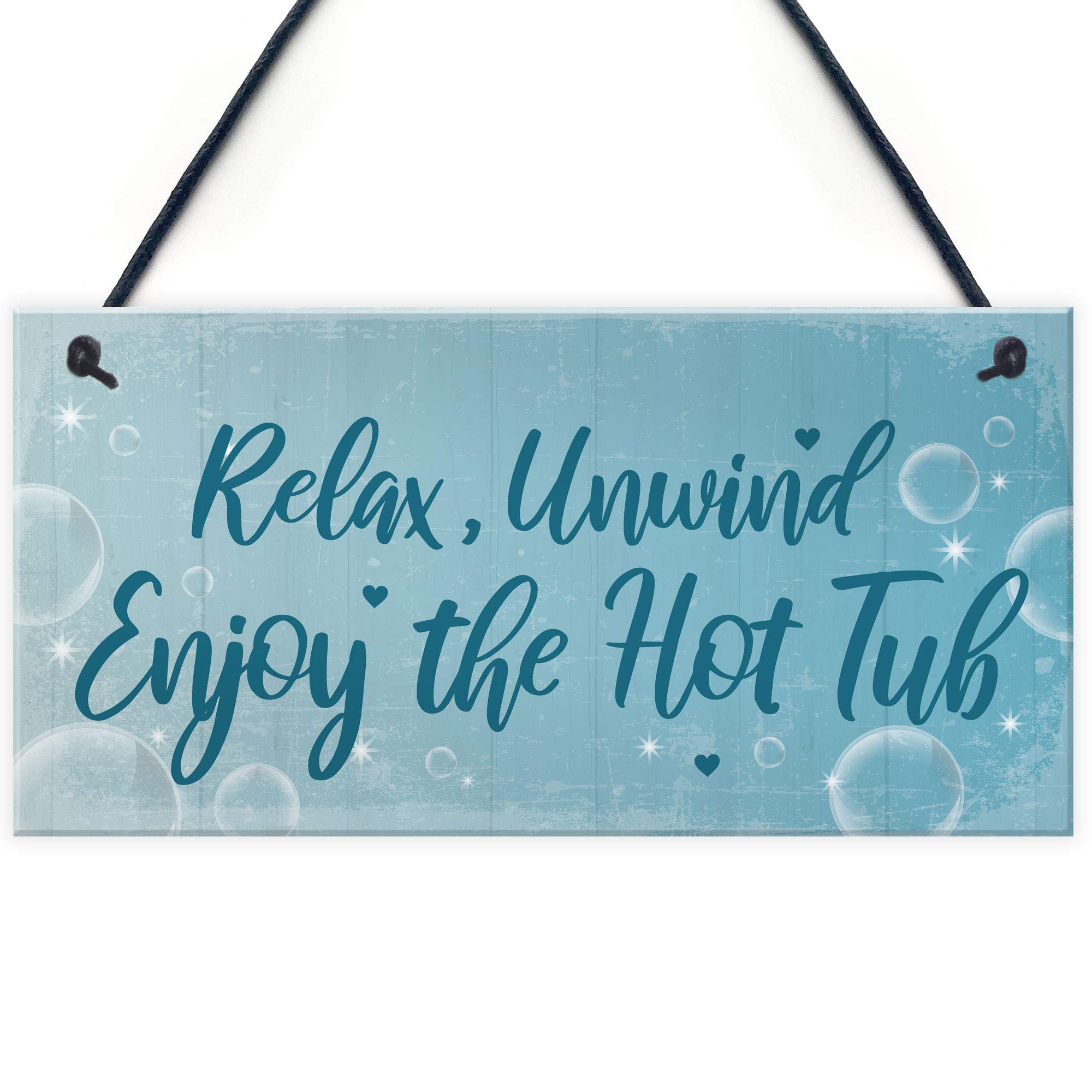Red Ocean HOT TUB SIGN Hanging Plaque Hot Tub Rules Sign Garden Summer House Plaque Home Sign