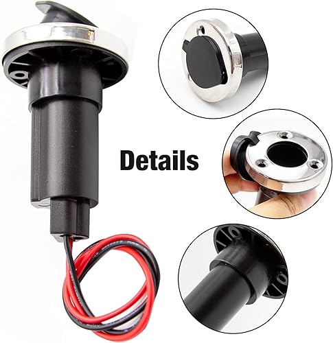 Miniatura 4 de UOIENRT Base de poste enchufable de 2 pines hecha en el mar. Reemplazo para la mayoría de las luces de popa de navegación y de popa, poste de luz de