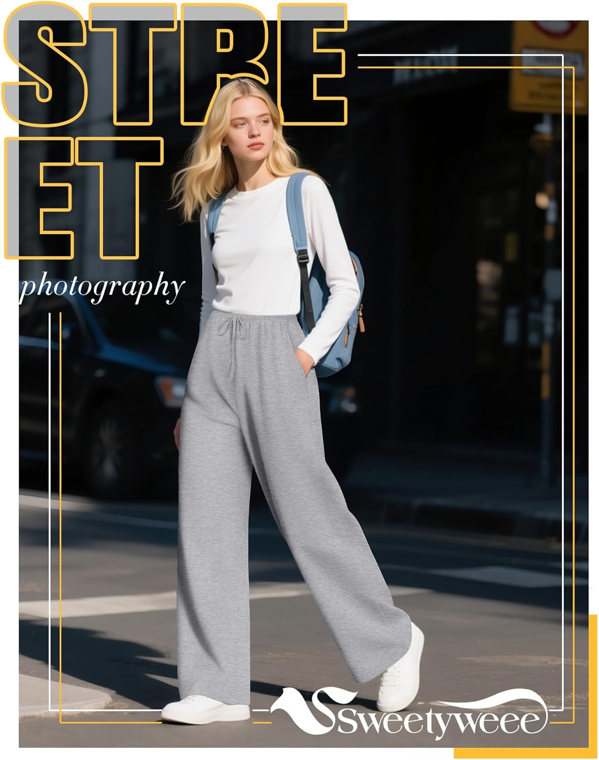 3 Pack Women's Lounge Pants Cozy Wide Leg Yoga Pants Casual Drawstring Loose Baggy Sweatpants with Pockets