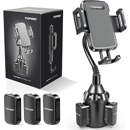 Amazon Co Jp Topgo 車用カップホルダー 携帯電話マウント 調節可能 グースネック 自動車用カップホルダー スマートフォンクレードル 車載マウント Iphone Xr Xs Max X 8 7 Plus 6s Samsung Galaxy S10 Note 9 S8 Plus S7 Edge用 ブラック 車 バイク