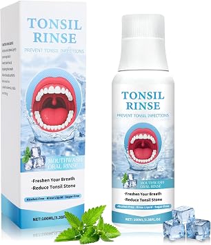 Tonsil Stone Remover Mouthwash, Natural Alcohol Free Oral Rinse to Soothe Tonsils, Relieve Dry Mouth & Combat Bad Breath