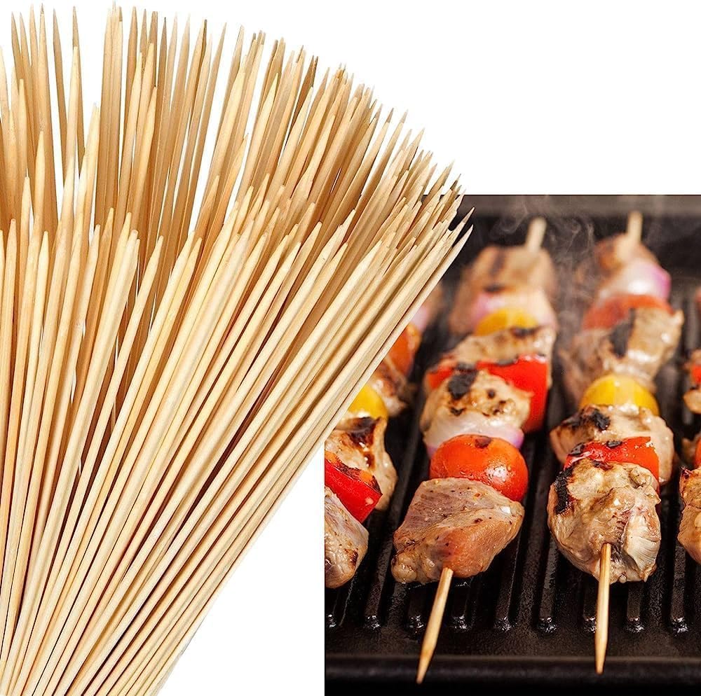 I K IMPEX Bamboo Barbeque Skewers Sticks for Microwave Oven and Pan/Barbeque Grill Wooden Stick for Grilling, BBQ, Kebab, Roasting or Fruit Forks, Paneer Tikka, Potato Twister 9.5 inch (80) (B0D12348P5) Amazon Price History, Amazon Price Tracker