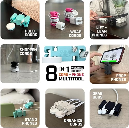 Miniatura 5 de CordBrick Relleno de calcetines para adultos, soporte para cables con peso, soporte para teléfono, organizador multiusos para mesita de noche,