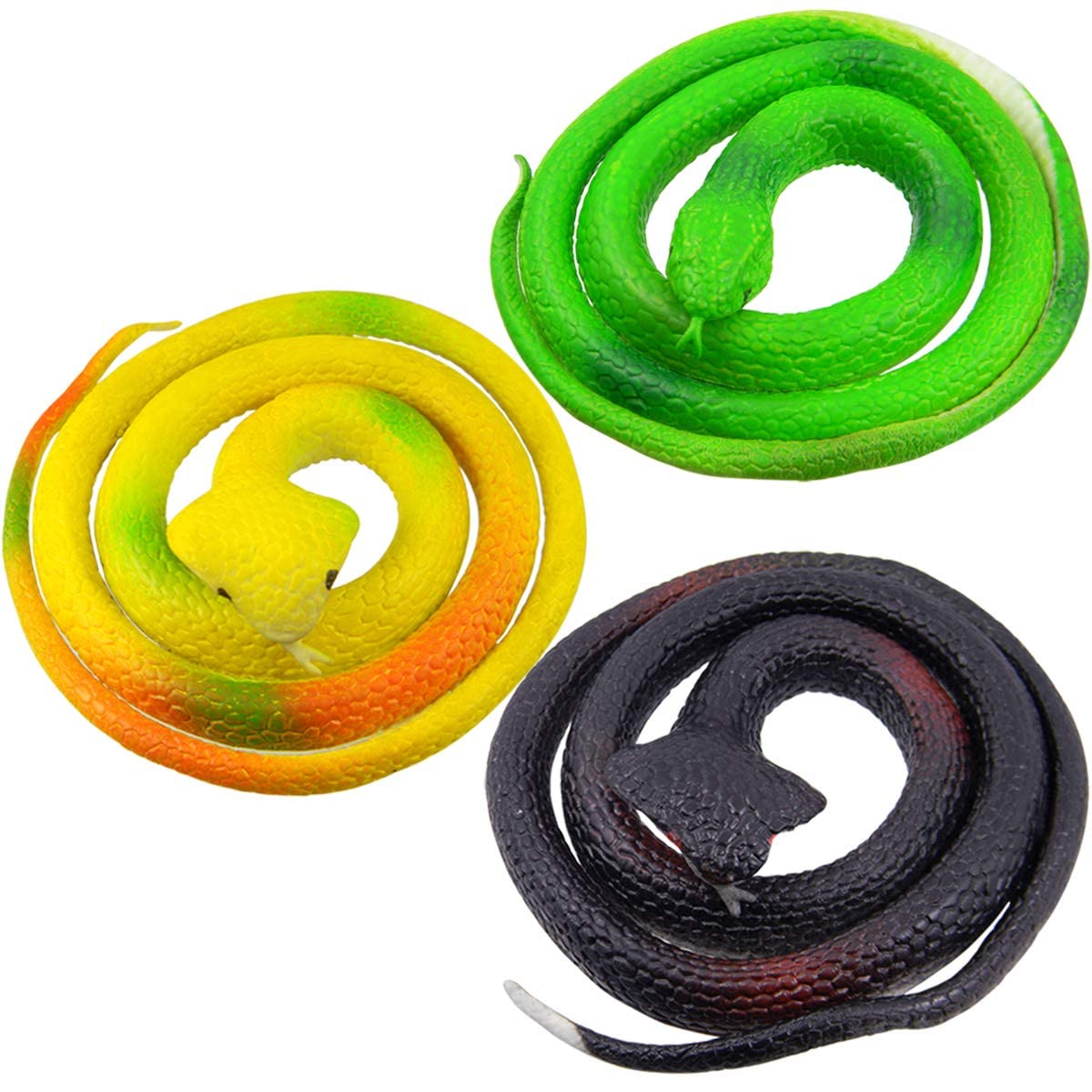 Childrens Joy Realistic Rubber Cobra Black Green Yellow Elapid Fake Snake Figure Pack of 3. (B0BR5C4Y6Q) Amazon Price History, Amazon Price Tracker