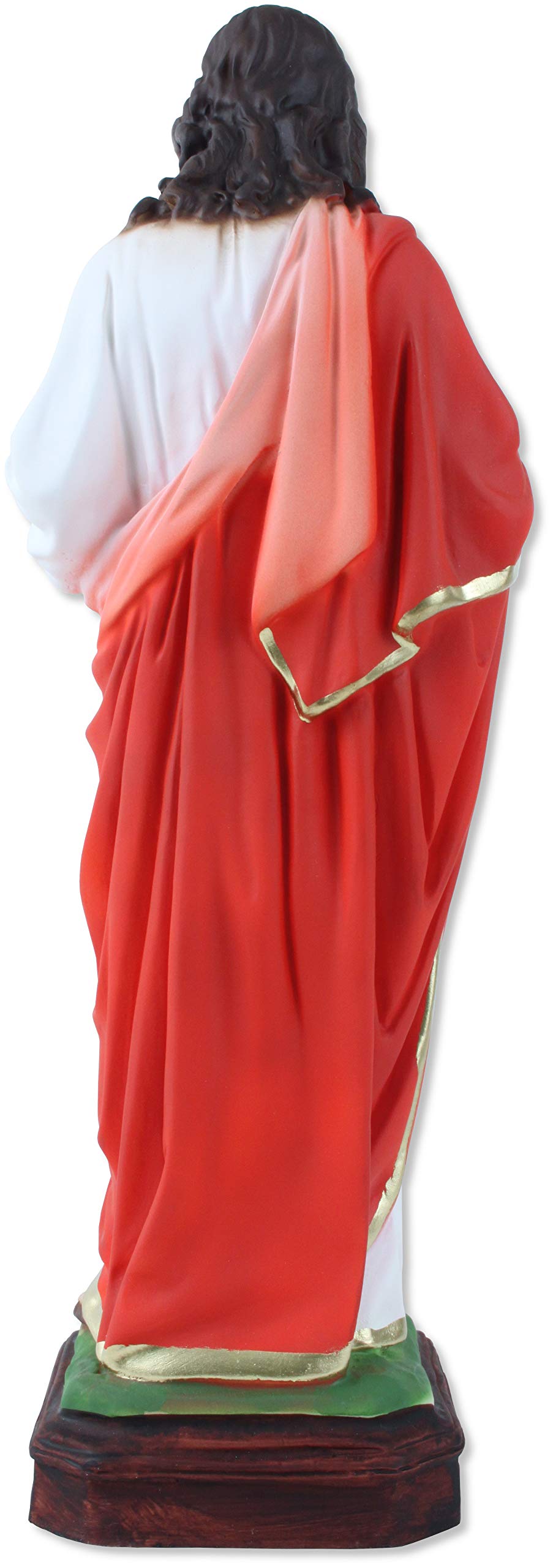 Proposte Religiose Statua del Sacro Cuore di Gesù in Resina. Altezza cm 30. Dipinta a Mano.