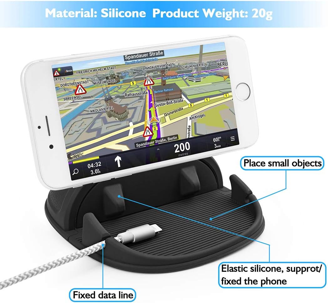 Loncaster Cell Phone Stand, Cell Phone Holder Silicone Phone Dock, Desk Phone Stand Compatible with iPhone, Samsung, Android Smartphones, GPS Devices and More