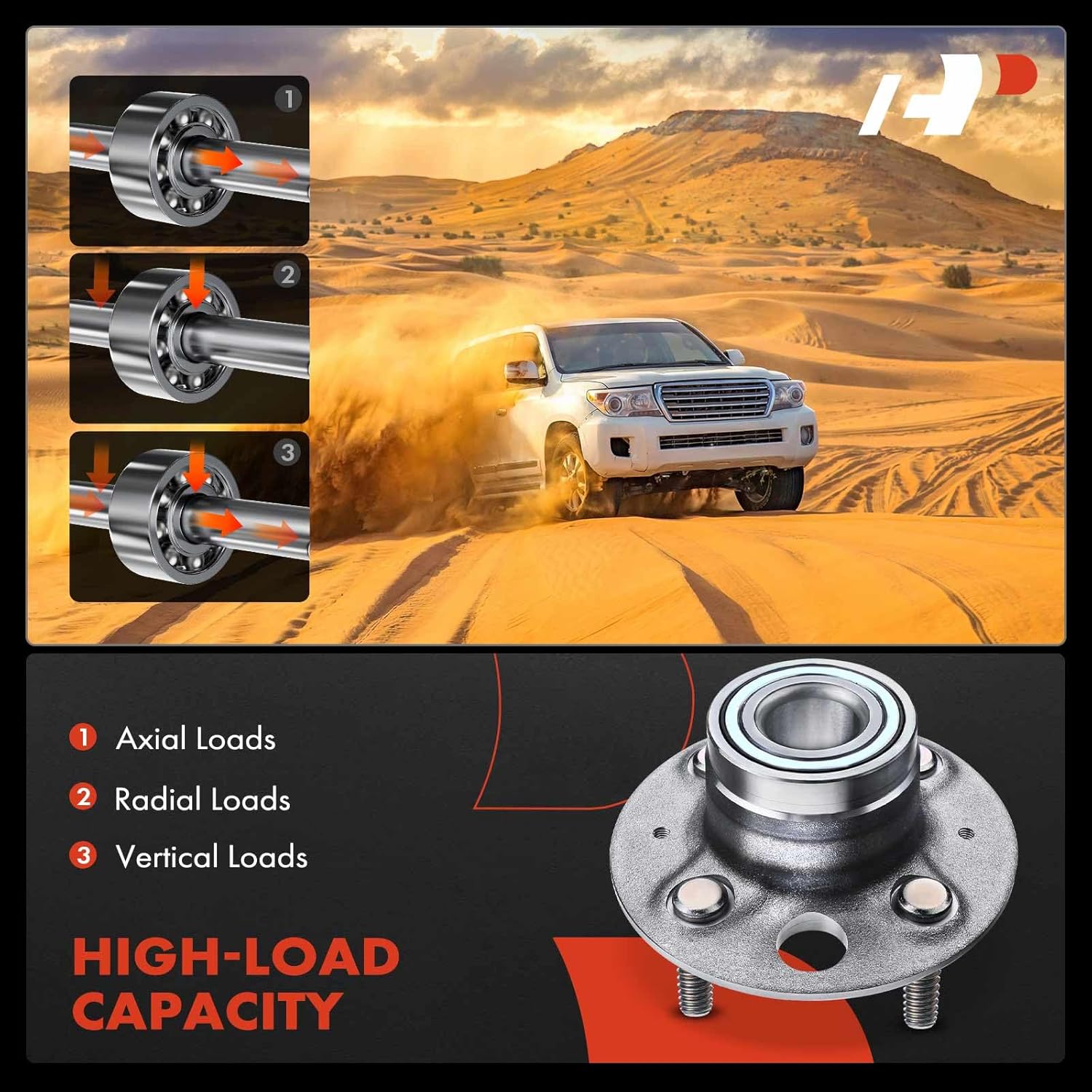 A-Premium 2 x Rear Wheel Bearing and Hub Assembly with 4-Lug Compatible with Honda Civic 2001-2005