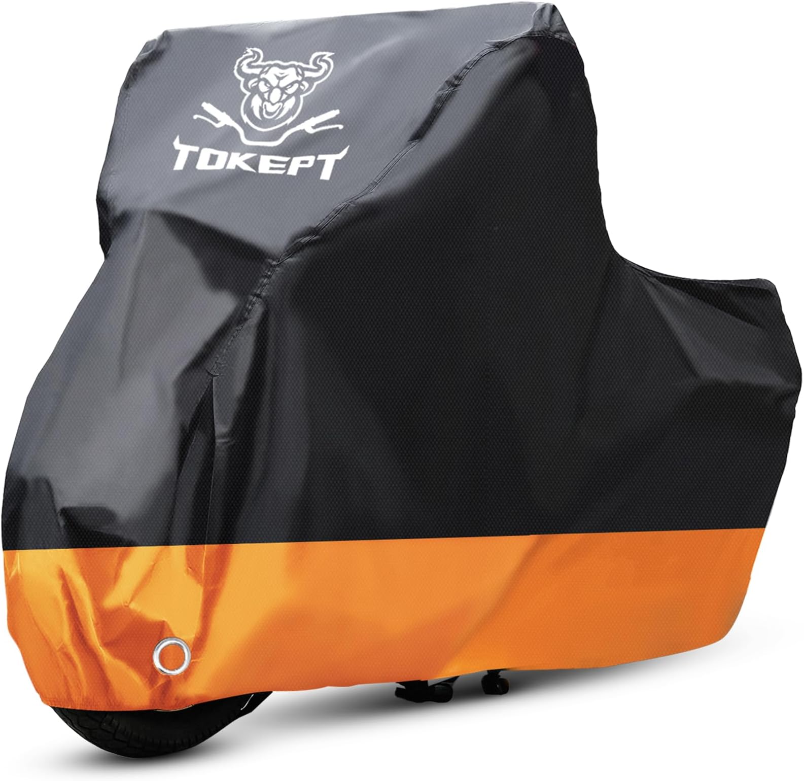 Black and Orange Waterproof Sun Motorcycle cover (XXXL).116" for Honda Kawasaki Yamaha Suzuki Harley Davidson