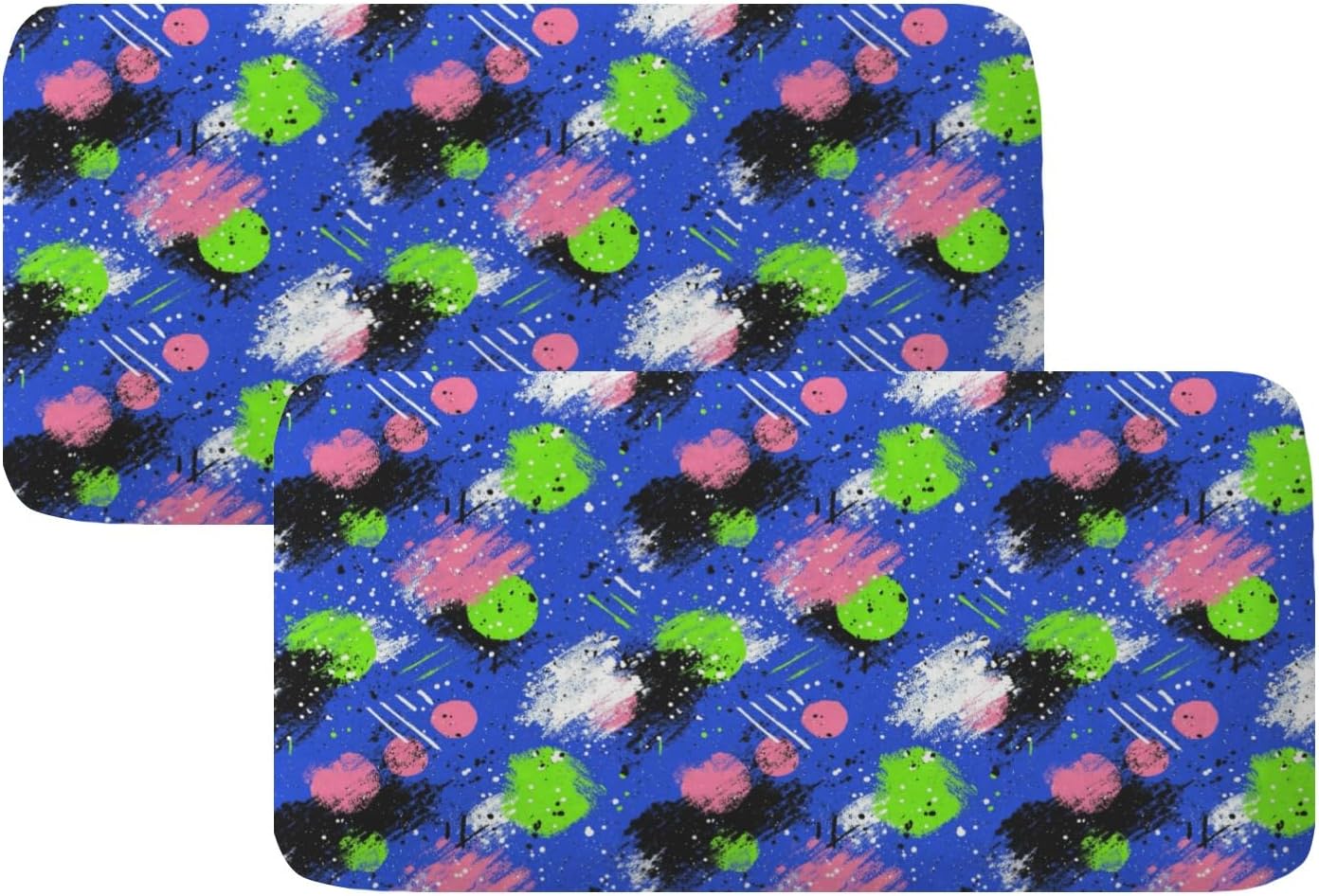 Neon Graffiti Pop Blue Loveseat Covers Couch Covers for 2 Cushion Couch, 2-Piece Stretch Sofa Slipcovers Anti-Slip Washable Furniture Protectors for Dogs Pets
